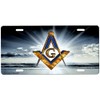 Masonic Front Novelty Car Tag Sign with Custom Background Options