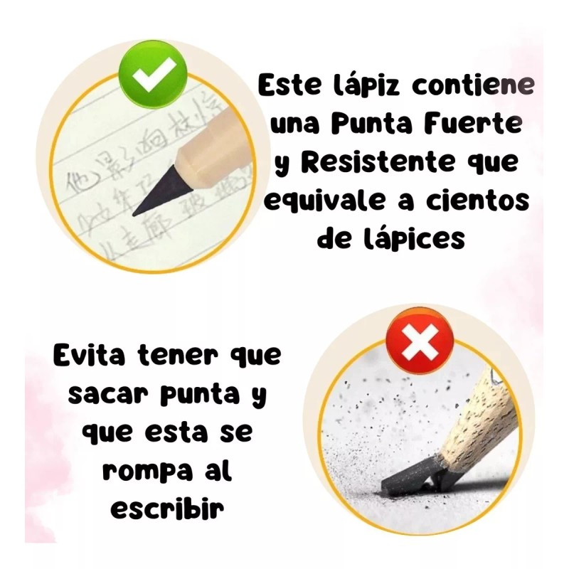 Veraly Lápiz Infinito Mágico Delgado Portátil Reutilizable 1pz