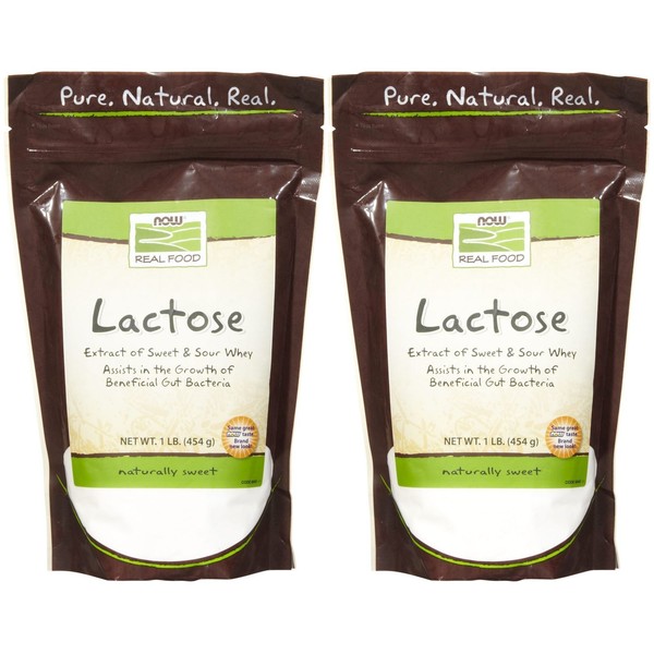 NOW Foods Lactose Sugar - 1 lb - 2 pk