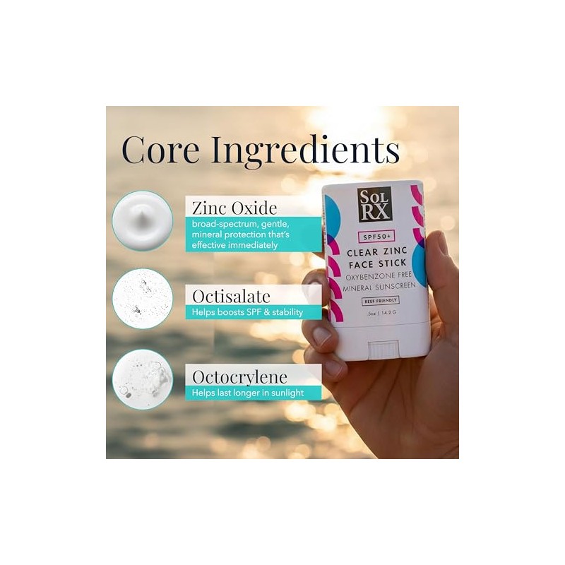 SolRx Zinc Stick Protector Solar SPF 50 Active óxido de