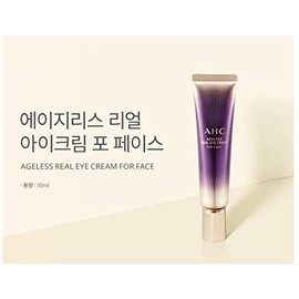 Crema de ojos AHC Ageless Real para cara, 30 ml (1 onza) x 2 unidades – Cuidado de arrugas y brillo doble funcional