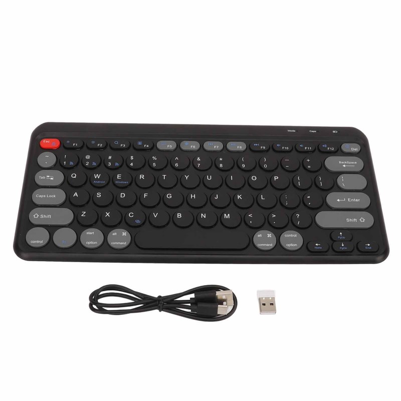 Compact Round Keycaps Mini Keyboard Wireless Bluetooth 2.4G Dual Mode