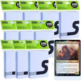 1000 Pack Perfect Fit Card Sleeves, Inner Sleeves Ideal for Double-Sleeving Compatible with TCG, MTG, PKM, TCG, Trading, Gaming Cards