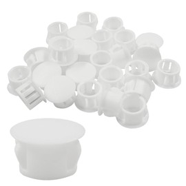 Hitefu 30PCS Plastic Hole Plugs, 1/2-Inch (13mm) White Flush Type Panel Plugs for Furniture and Fencing Post, Ideal for Cabinet and Screw Hole Covering
