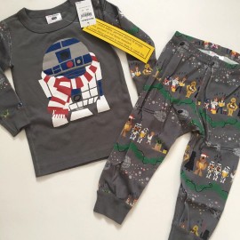 Hanna Andersson NWT HannaAndersson Kid Set PJ Star War Xmas R2D2 Organic Cotton 80 18-24 Month