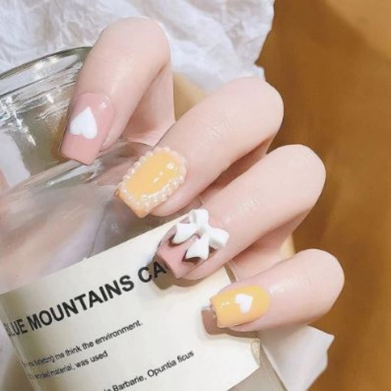 HappyHome 50pcs Large 3D Nail Parts Ribbons 3D Nail Art