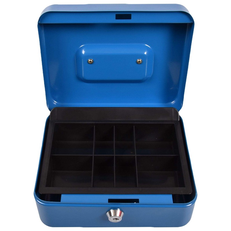 HOCHSTE Cash Box Petty Money Safe Deposit Steel Tin Security
