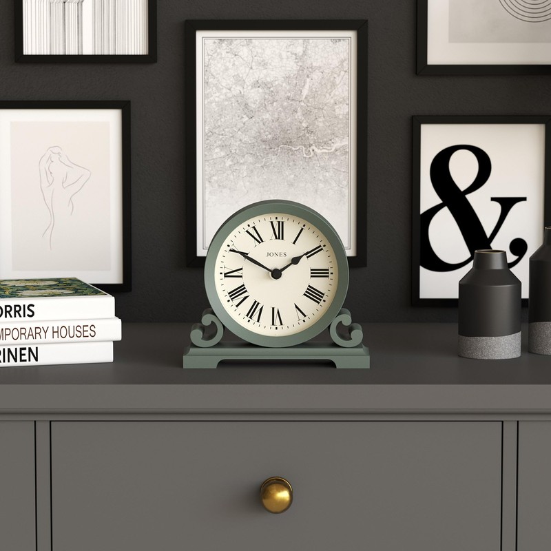 JONES CLOCKS® Saloon Table Clock | Traditional Double Scroll Design