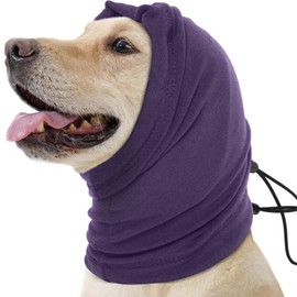 Nanaki Calming Hoodie Dog Ear Cover Purple,ML -Soft No Shake Dog Ear Wrap Hematoma, Adjustable Head Protection for Fireworks Grooming, Anxiety Relief, Thunderstorm, Bathing Noise Protection