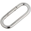 Trusco TPKB-8(P) Petite Carabiner, Stainless Steel, Silver, 0.3 inches (8