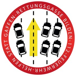 P019 | Set of 2 - Rettungsgasse Bilden Sticker - 10 cm x 10 cm - Helfen statt Gaffen | Car Sticker | Help | Rescue | Rettungsgasse bei Stau bilden