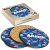 4 x Boxed Round Coasters - Name Amaris Tropic Flamingo