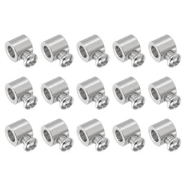 PATIKIL 9x8mm Wire Rope Clips, 15 Pcs Metal Cable Clamps 5mm Single Hole Wire Lock Rope Fittings Clip with M4x0.7mm Screws for Cable