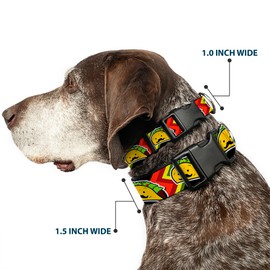 Buckle-Down Collar de Clip de plástico con Hebilla, diseño de Taco, 1,27 cm de Ancho, se Adapta a cuellos de 23 a 38 cm, Grande