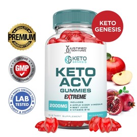 Justified Laboratories Keto Genesis Extreme ACV Gummies 2000MG Apple Cider Vinegar 60 Gummys