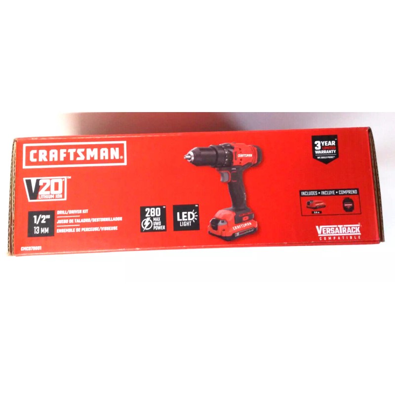 CRAFTSMAN V20 20-volt Max 1/2-in Cordless Drill Battery and Charger