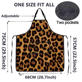 ENSIANTH Cheetah Print Aprons Leopard Aprons for Women Cooking Kitchen Aprons Leopard Hair Stylist Apron Leopard Lover Gifts (cheetah print apron)