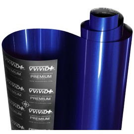 VViViD+ Ultra Gloss Neptune Pearl Blue 3ft x 5ft Vinyl Car Wrap Premium Paint Replacement Film Roll with Nano Air Release, Stretchable Cap Liner, Self Adhesive, Indoor Outdoor