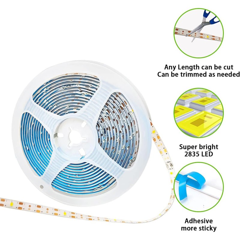 Solar LED Strip Lights Outdoor Waterproof 19.6FT 180 LED White