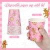 Hushee 50 Pcs Pink Gingerbread Man Party 9 Oz Disposable