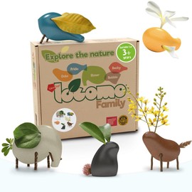 Taksa Toys Wooden Animal Figures Locomo Family III for Nature-Loving Kids, Trigger Boys Girls Creativity, Sensory Outdoor Toys for Ages 3 4 5 6 7+ Year Old, Waldorf Montessori Toy (Set of 5)