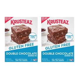 Krusteaz Gluten Free Baking Mix, Double Chocolate Brownie Mix, Gluten Free with No Artificial Flavors, Colors or Preservatives, 20-Ounce Box (Pack of 2)