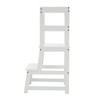 Kitchen Step Stool for Kids with Safety Rail,Solid Wood Construction