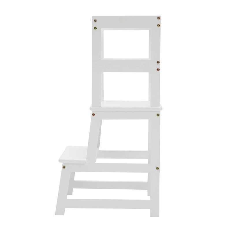 Kitchen Step Stool for Kids with Safety Rail,Solid Wood Construction