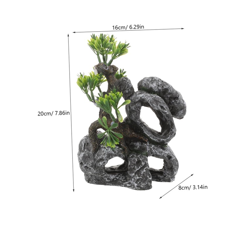 Sosoport Lifelike Fish Tank Decoration Hideaway Cave Fake Aquarium Plants