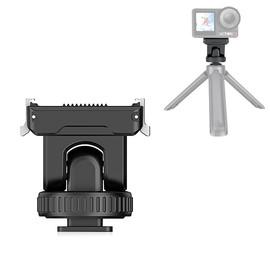 PULUZ Cold Shoe Adapter Mount for DJI Osmo Action 5 Pro/4/3 Gimbal Quick Release Base Adapter with 1/4'' Mount Adjustment Angle Expansion Bracket Accessories