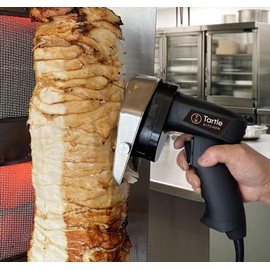 TK Tartle Kitchen Electric Kebab Meat Slicer Electric Kebab Knife Electric Meat Slicer Shaver With 2 Blades For Cutting Shawarma Doner Kebab - Black