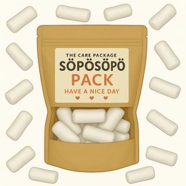 SÖPÖSÖPÖ SÖPÖ Scandinavian Sweet Package - Skolekridt Menthol Dragée with Salty Liquorice Filling - 150 g Nordic Candy Bag - Classic Danish Candy - Vegan SÖPÖSÖPÖPÖ Pack