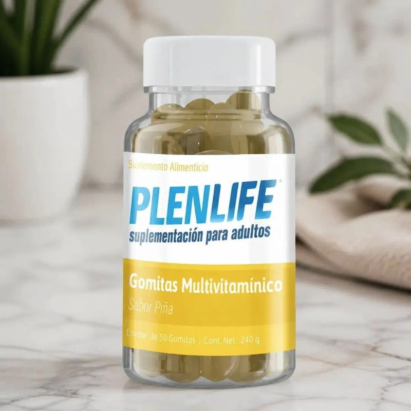 Gomitas Multivitamínico Adulto Plenlife 240g Dif. Sabor Sabor Piña