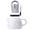 FORLIFE Bell Ceramic Teapot with Basket Infuser, 16-Ounce/470ml, White