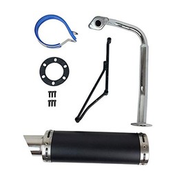 FixRightPro High Performance Exhaust System Muffler for GY6 50cc Scooter Moped TaoTao Jonway Kymco 139QMB Black