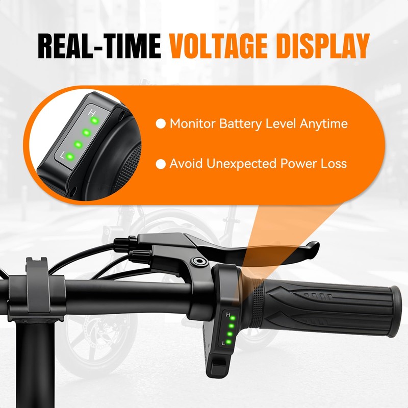 LKV 36V Ebike Scooter Throttle Grip with LCD Display &