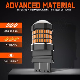 AUIMSOCO 3157 LED Front Turn Signal Bulb for Dodge Durango (2014 2015 2016 2017 2018 2019 2020), Amber Yellow 4000LM, 300% Brighter, 3057 Bulb Replacement, CANBUS Ready, Plug and Play, Pack of 2