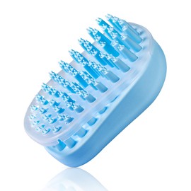 Pet Bath Massage Brush - Grooming Comb with Soft Silicone Bristles for Shampoo and Massage Dogs & Cats with Short or Long Hair