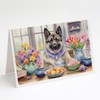 Caroline's Treasures DAC6859GCA7P Decorating Easter Norwegian Elkhound Greeting Cards Pack