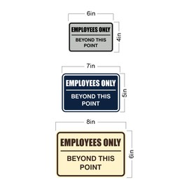 All Quality Classic Framed Employees Only Beyond This Point Wall or Door Sign | Easy to Install Business Signage - Large (Black-Gold) 2 Pack