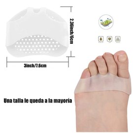 Almohadillas para Pies Amortiguadoras Aliviar el Dolor de Pies para Mujer y Hombre, Plantillas de Bola de Pie Antideslizantes y Reutilizables, Almohadillas Metatarsianas para Zapatos para el Antepié para la Bursitis Por Metatarsalgia