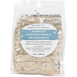 We R Spin It Glitter Mix, 10oz/283.5g - Chunky/Fine Gold & Holographic Glitter for Crafts, Resin Art, Slime Making, DIY Projects - Bulk Size in Resealable Bag, Roaring 20’s