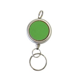 (Sealal) Reel Key Reel Part, Single Body, Genuine Leather, Leather for ID Card Holder (09. Yellow Green)