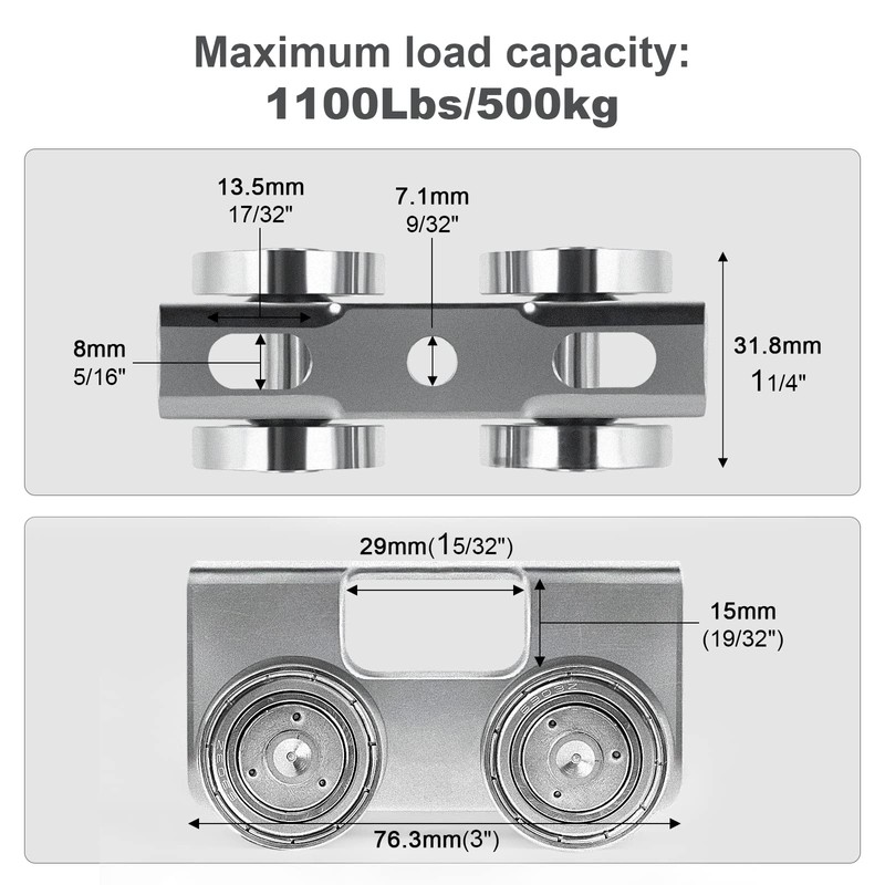 Trolley Assembly,Upgraded Load and Stable 4 Wheel Light Duty for
