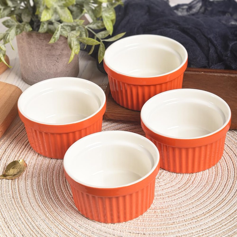 homEdge Porcelain Ramekins Set, 240 ml / 8 Fl Ounces