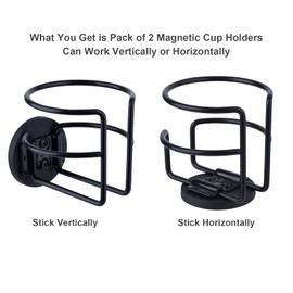 Strong Magnetic Cup Holder, Fully Covered Anti Drop Drink Holder, Horizontal or Vertical Mount on Metal Surface, Portable Magnet Bottle Holder for Bus Tractor Truck Mower Refrigerator 1 Pack