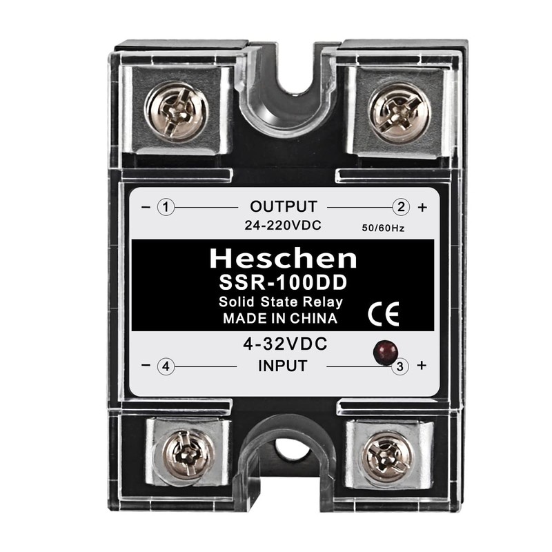 Heschen Single Phase DC Solid State Relay, SSR-100DD, Input 4-32VDC,