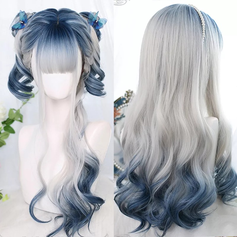 Jorla Peluca De Niñas Largo Ondulado Multicolor Pelo Conveniente