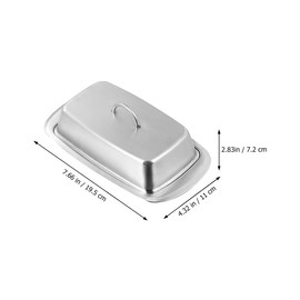 Kichvoe Butter Box - Stainless Steel Butter Dish with Lid for Countertop and Fridge Insulated Keeper for Fresh Storage of Cheese and Desserts, 7.67*4.33*2.83inch