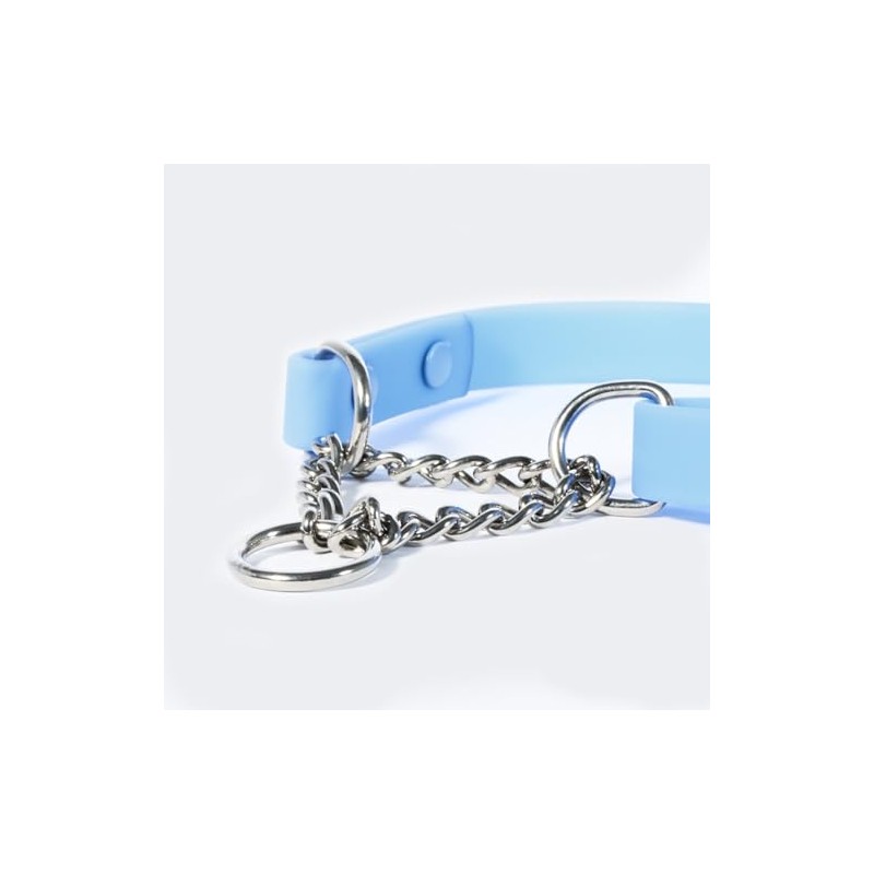 Fleuff Waterproof Martingale Dog Collar (Sky Blue, Medium)